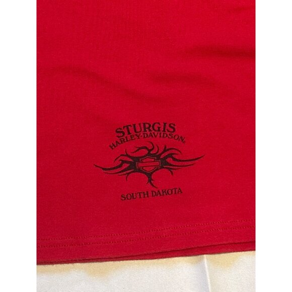 Harley-Davidson Womens Sturgis, SD Red T-Shirt L Cotton Scoop Neck Graphic Tee - Picture 5 of 10